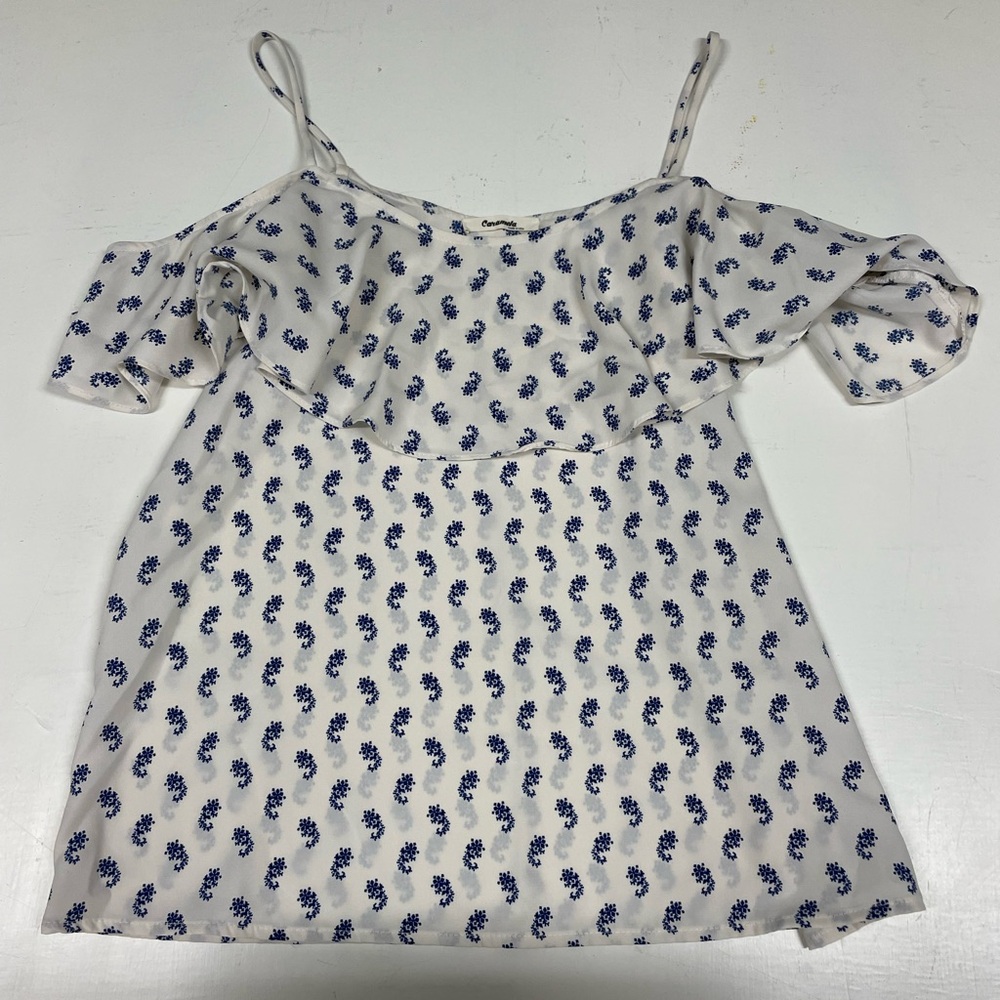 Caramel Blue Floral Blouse